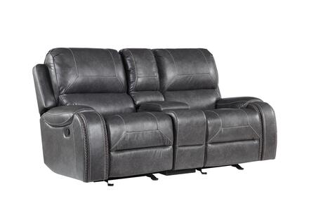 KE800CLG Manual Glider Reclining Console Loveseat, Gray