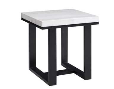 LC200E White Marble Top End Table