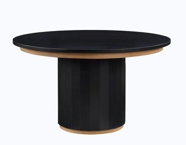 MM520KTTTB 52-Inch Round Table, Black With Gold Accent
