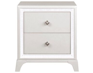 CAS900NS Illuminating Glam Nightstand, Pearl Finish