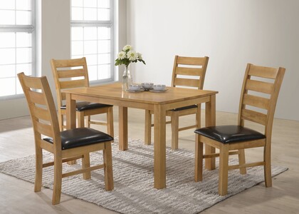 4ft Dining Table + 4 Chairs Sol/Pu