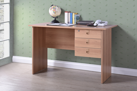 Desk, 3 Drawers, Oak