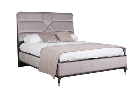 Dil-406-EB Bed 6' - Ebony Ecru Velvet