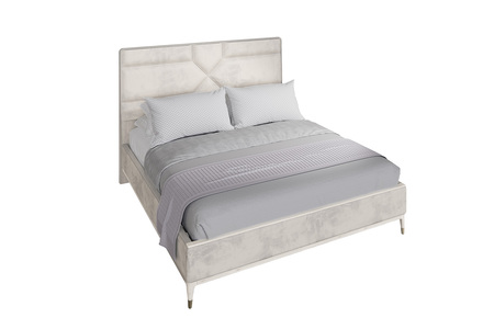 Dil-406-ST Bed 6' - Stone Sand Velvet