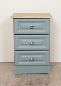 Sage Green Oak Top 3 Drawer Locker