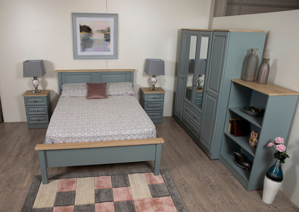 Sage Green Oak Top 3 Drawer Locker