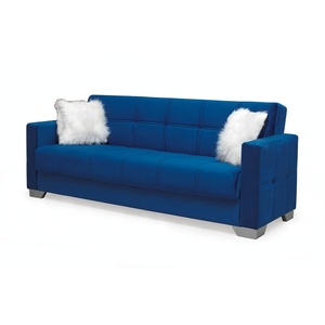 MON-SFB-003BLU Blue Fabric Sofa Bed