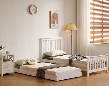 Oxford Bed With Trundle - White