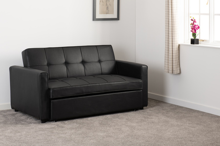 300-308-055 Sofa Bed - Black Faux Leather