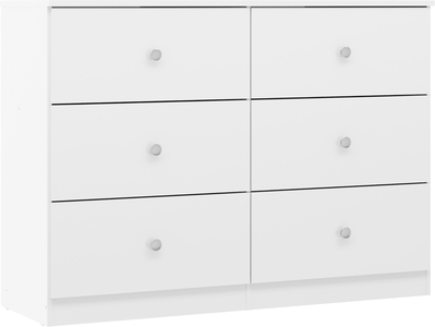 100-102-197 6 Drawer Chest - White Gloss