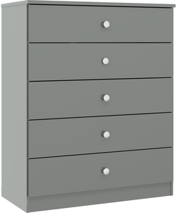 100-102-200 5 Drawer Chest - Grey Gloss