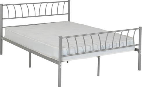 200-203-121 4'6" Bed - Silver