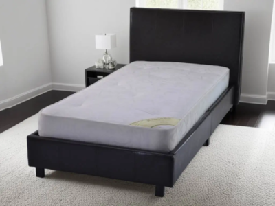 NY Faux Leather Bed - Black