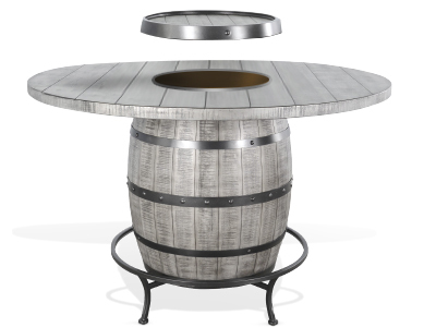 1038AG Round Pub Table W/ Wine Barrel Base