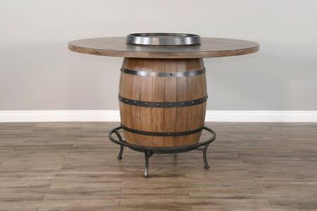 1038BU Round Pub Table W/ Wine Barrel Base