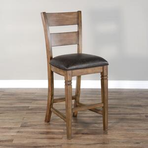 1429BU-30 30"H Ladderback Barstool, Cushion Seat