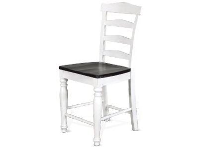 1432EC-24 24"H Ladderback Barstool, Wood Seat