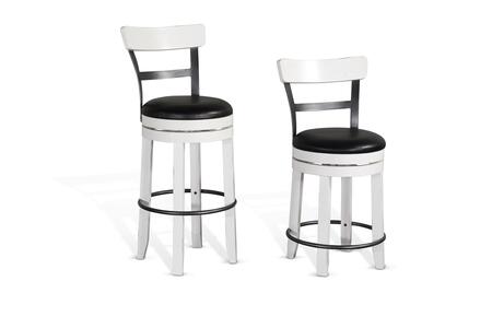 1624EC-B24 24"H Barstool W/ Back & Swivel, Cushion Seat