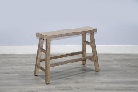 1671BP-24 Beach Pebble 24"H Bench, Wood Seat