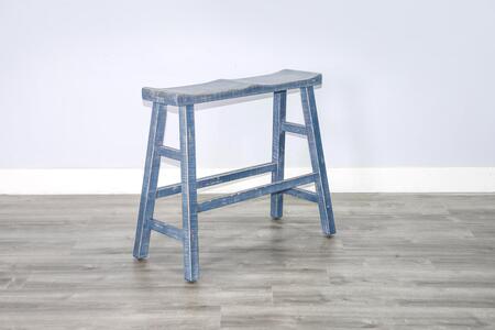 1671OB-30 Ocean Blue 30'H Bench, Wood Seat
