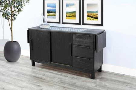 1997UM Buffet W/Tile Insert On Top Extension Flaps On End