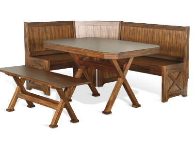 0222VM Tuscany Breakfast Nook Set W/ Side Bench