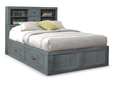 2319LB-SF Full Captains Bookcase Storage Bed