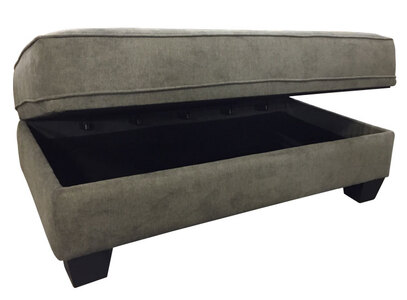 18447 Rect. Storage Ottoman - Espresso Legs