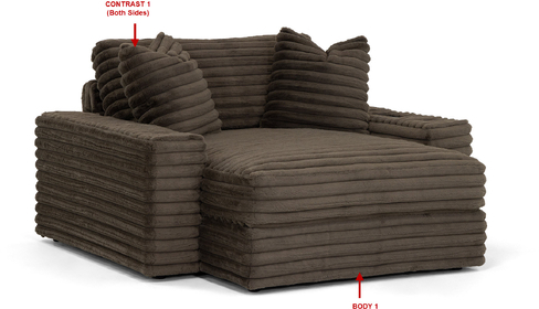 59668P 2 Arm Chaise With USB Wireless Charger