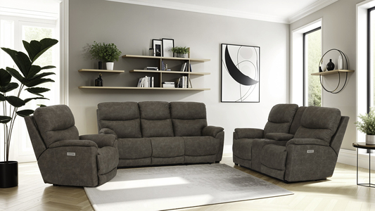 84351B Power HR/ Lumbar Dual Recl Sofa