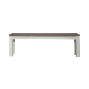 Lib 182-C9001B Uph Dining Bench White w/ carbon gray top