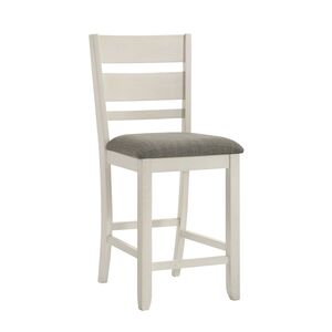 Lib 182-B150124 Slat Back Uph Counter Chair White w/ carbon gray top