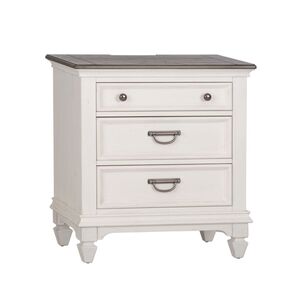 Lib 417-br61 Night Stand W/ Charging Station White/charcoal