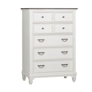Lib 417-br41 5 Drawer Chest White/charcoal