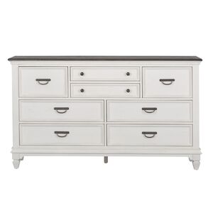 Lib 417-br31 8 Drawer Dresser White/charcoal