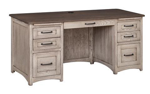 7191 66" Desk W/ 2 File Drawers