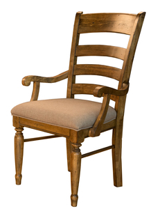 BENSQ236K Ladderback Arm Chair Uph Seat - Smokey Quartz