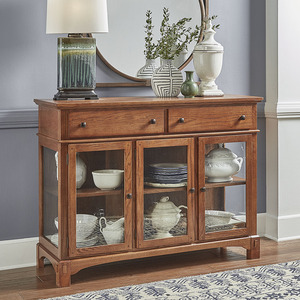 LAUOA9020 3 Door Wood Top Server- Antique Oak Finish