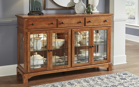 LAUOA9080 Wide Buffet- Antique Oak Finish