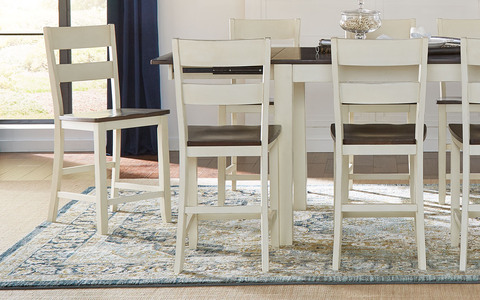 MRPCO355K Ladderback Stools - Chalk/Cocoa Bean