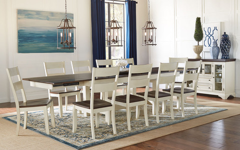 MRPCO6080 Tri-Trestle Table - Chalk/Cocoa Bean