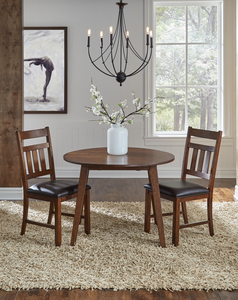 MASMA6100 Round Leg Drop Leaf Table - Mango Finish