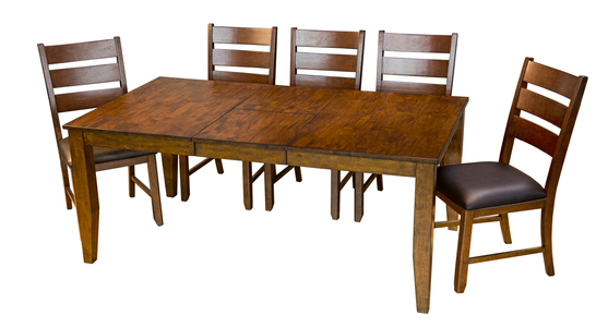 MASMA6300 Rectangle Leg Table W/ Btfly Leaf - Mango Finish