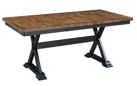 STOBL6300 Trestle Table W/Btfly Leaf - Chicory/Black Finish