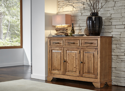 BENSQ9020 Server W/ Wood Top - Smokey Quartz