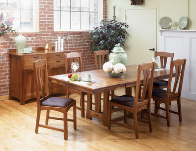 CATAM6300 42" X 60-96"L (2-18"Lvs) Trestle Table - Amber