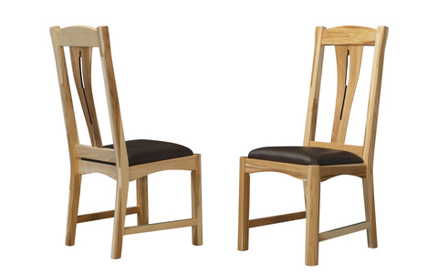 CATNT277K Side Chair W/New Leather Seat - Natural Finish
