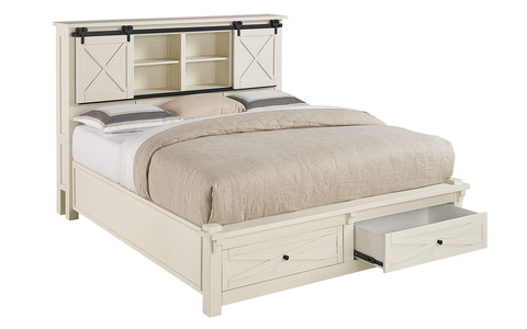 SUVWT5231 Cal Kn Bookcase Hdbd W/ Ftbd Storage