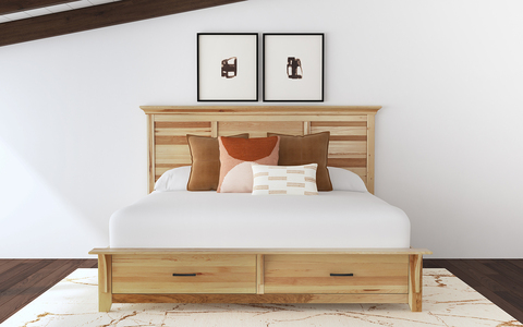 GALNH5031 Queen Storage Bed - Natural Hickory