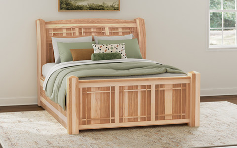 AHINT5171 EK Panel Bed W/Storage - Natural Finish